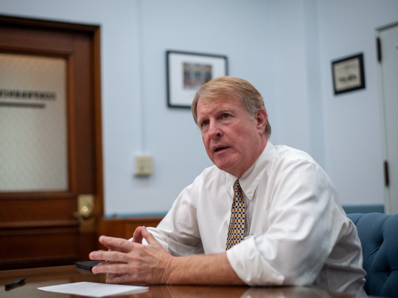 Allegheny County Executive Rich Fitzgerald talks to PublicSource in his Allegheny County Courthouse offices on Tuesday, Sept. 20, 2022, in downtown Pittsburgh. (Photo by Stephanie Strasburg/PublicSource)