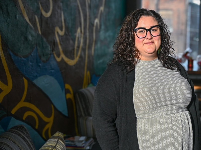 Emily McGahey, DM, MSN, CNM, FACNM, and clinical director at The Midwife Center for Birth & Women's Health, stands for a portrait at the center on Tuesday, Jan. 10, 2023, in the Strip District. (Photo by Stephanie Strasburg/PublicSource)