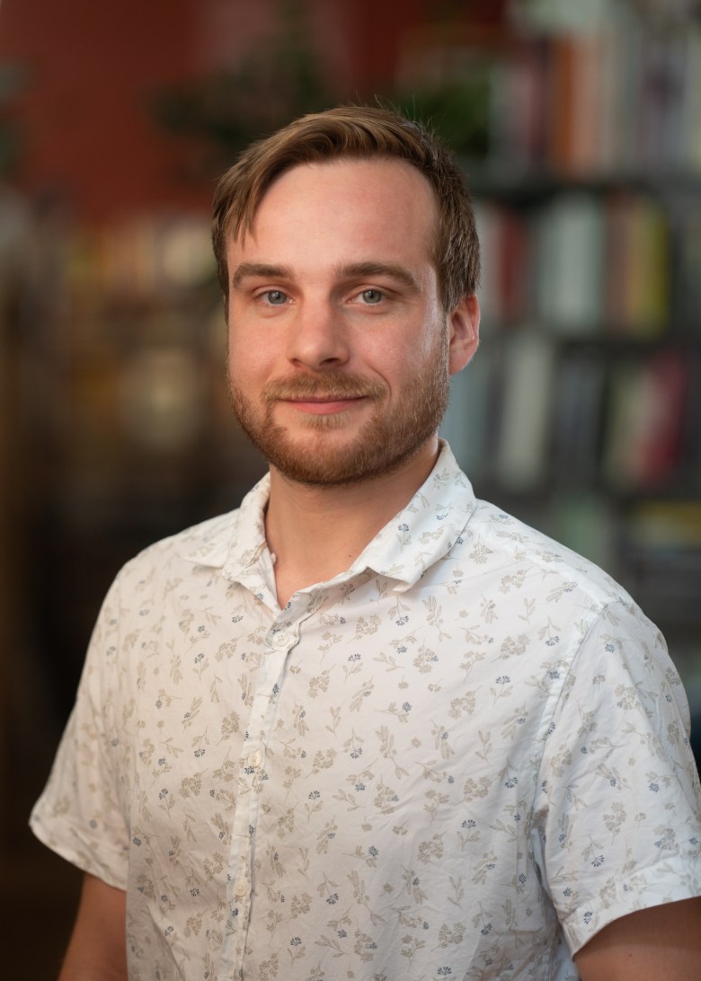 Jamie Wiggan, PublicSource deputy editor, on Tuesday, Aug. 29, 2023, at the PublicSource newsroom in Uptown. (Photo by Stephanie Strasburg/PublicSource)