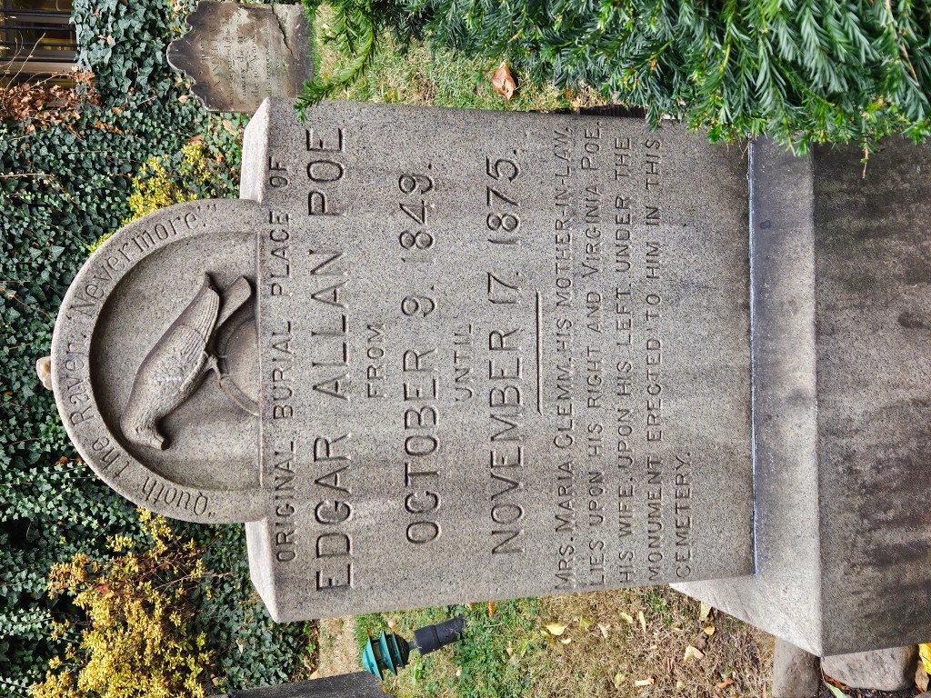 A gravestone for Edgar Allan Poe.