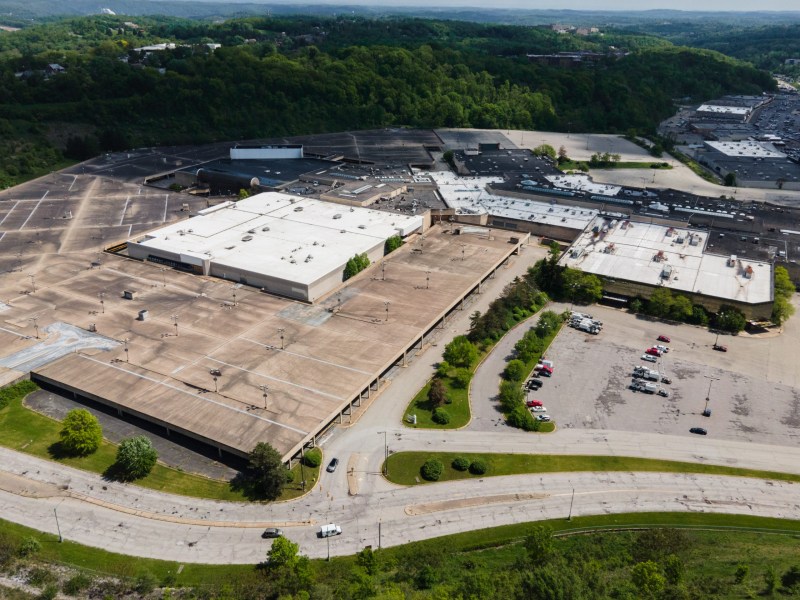 The now-empty Century III Mall in West Mifflin. (Photo by Benjamin Brady/PublicSource)