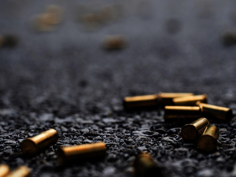 Bullet casings on the street