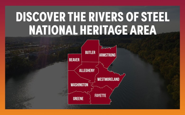 A graphic of the 8 counties that incorporate the National Heritage Area.